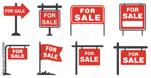 for sale sign icon set real estate collection