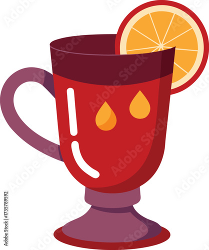 Christmas Mulled Wine Warmth rich mulled red wine with cinnamon sticks, orange garnish, cozy steam