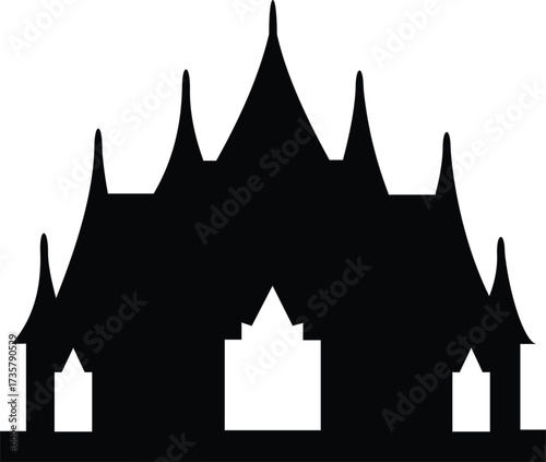 Traditional asian temple silhouette architecture design landmark iconic building