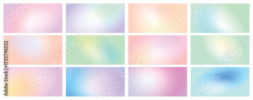 Collection pastel vector editable gradient backgrounds multicolor smooth blur texture modern abstract set creative design templates web presentation wallpaper minimal stylish graphic digital backdrop
