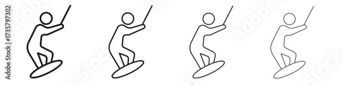 Wakeboarding icon concept. editable vector trendy illustrations.