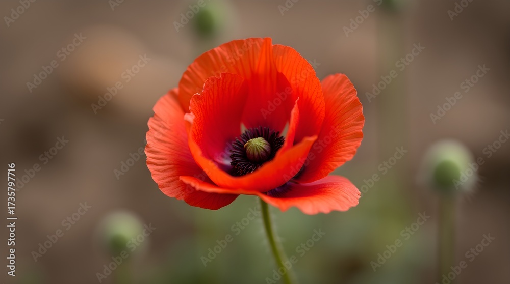 Fototapeta premium Red poppy flower remembrance day symbol in UK, remembrance day ,red poppy in the garden, red poppy in the field, red poppy flower, 