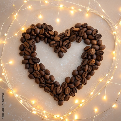 heart of coffee beans