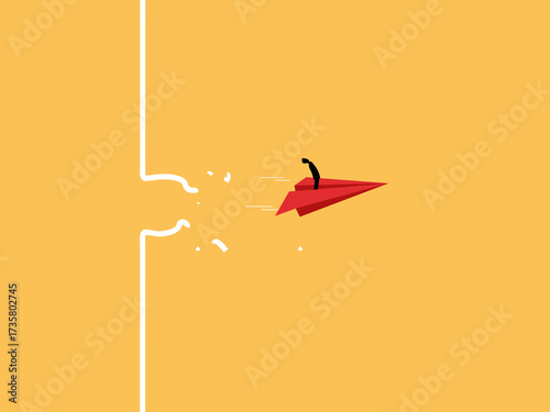 Paper airplane pilot overcomes various obstacles