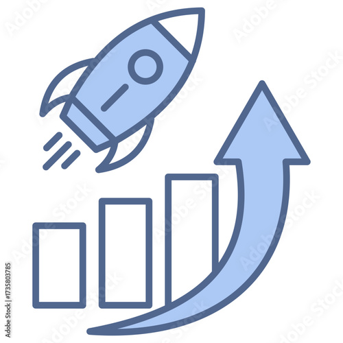 Sales Boost Blue Icon
