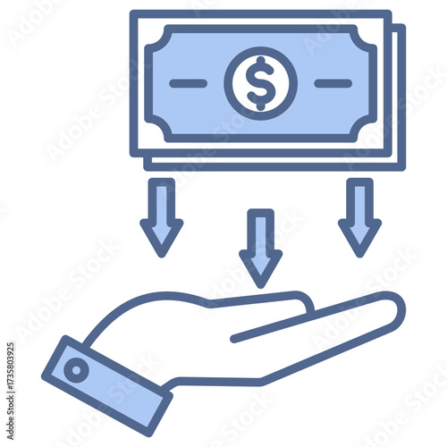 Investment Return Blue Icon
