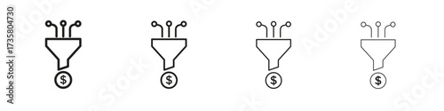 Sales funnel icon concept. editable vector trendy illustrations.