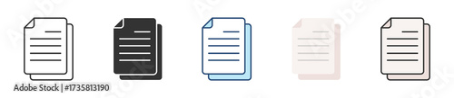 Document Icon Set Multiple Style Collection