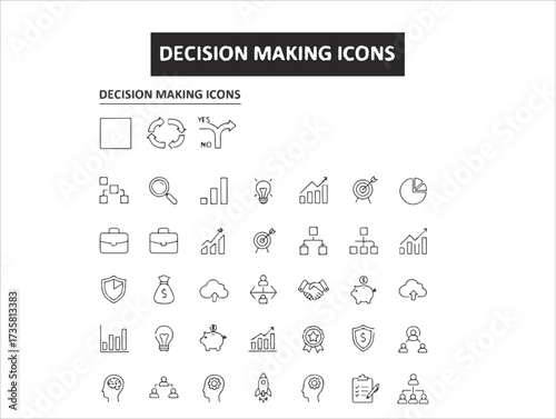 Real estate decision making icons 