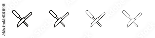 Knife sharpener icon concept. editable vector trendy illustrations.
