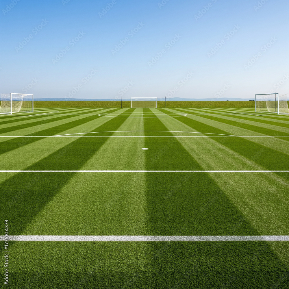 Fototapeta premium soccer field with white lines