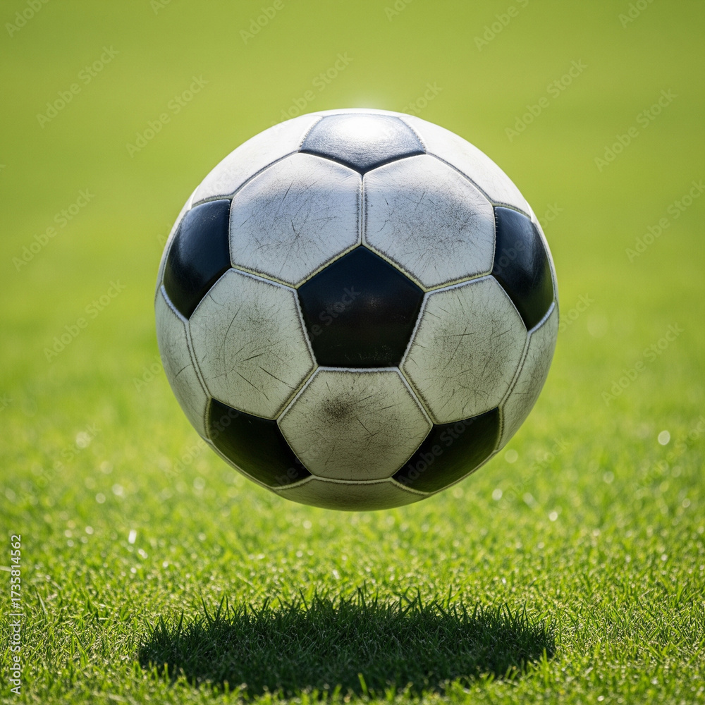 Fototapeta premium soccer ball on green grass