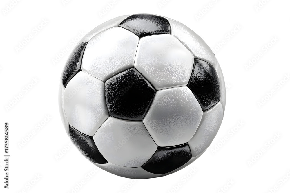 Fototapeta premium Black and white soccer ball on a transparent background.