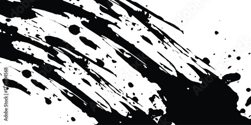 Vector brush grunge texture Rough Black Scratches splatter grunge distressed background. grunge isolated on white background