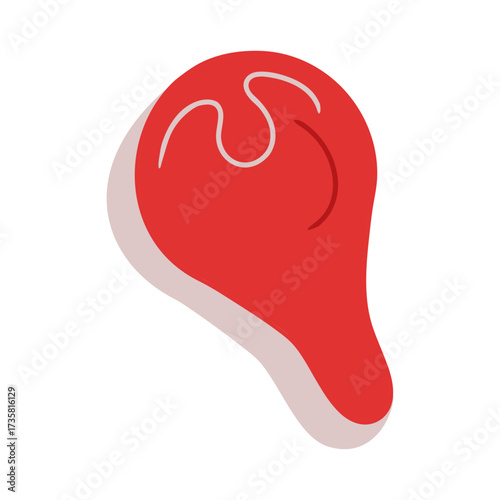 Grilled steak illustration isolated on white background. Perfect for picnic design, barbecue party invitations, outdoor summer events, restaurant menus, food festival posters and culinary projects.