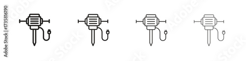 Hydraulic breaker icon concept. editable vector trendy illustrations.