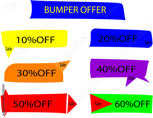 Bumper Offer Text and Sale Discount Stickers | Promotional Vector Set for Retail Marketing, Advertising Campaigns and E-commerce Deals