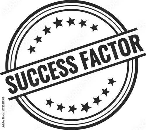 Success factor stamp vector element business achievement concept