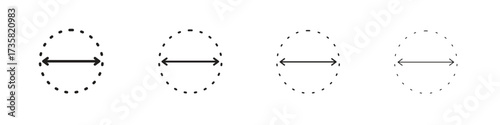 Diameter icon concept. editable vector trendy illustrations.