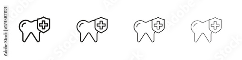 Dental insurance icon concept. editable vector trendy illustrations.