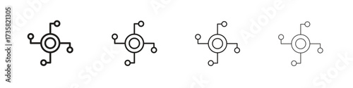 Decentralized icon concept. editable vector trendy illustrations.