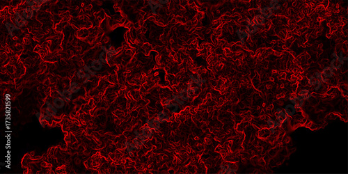 Intense red abstract textured background with organic swirling patterns and dark voids vector illustration