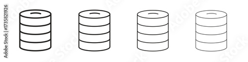 Cylinder database icon concept. editable vector trendy illustrations.