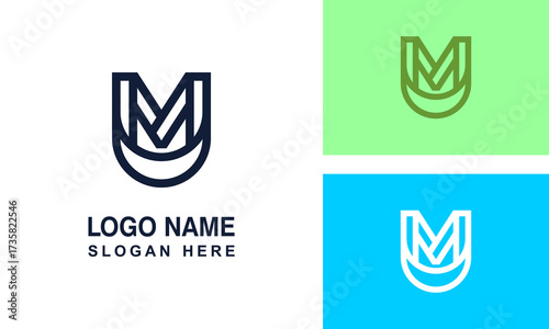 MU or UM minimalist logo