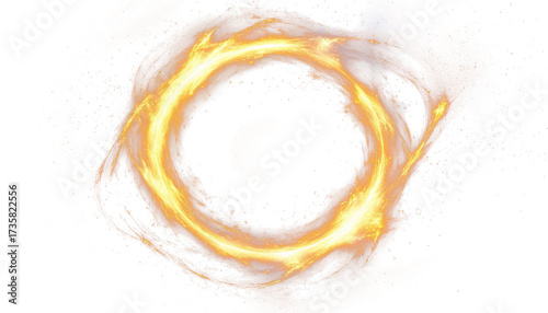 Fiery orange glowing circle PNG on transparent background for design overlay.