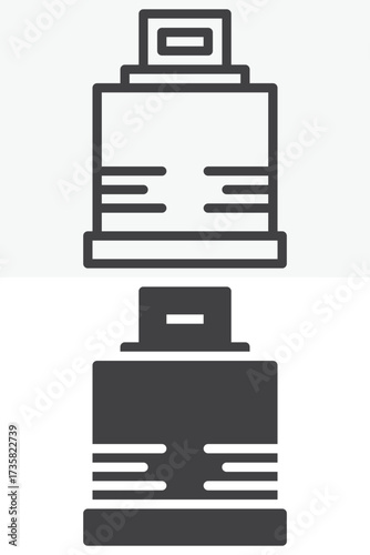 Weight plates line outline & solid different style icon set pack