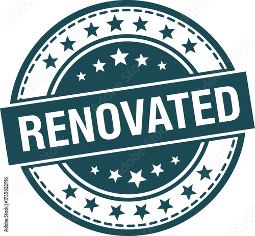 Renovated stamp seal vector graphic design element template