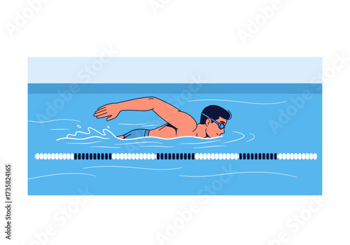 Ideal for promoting swimming pools, goggles, and athletic wear. Perfect for websites, blogs, social media posts, and advertisements. Bright and dynamic.