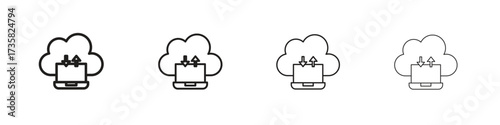 Cloud computing icon concept. editable vector trendy illustrations.
