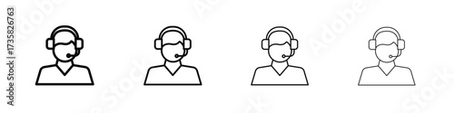 Callcenter icon concept. editable vector trendy illustrations.