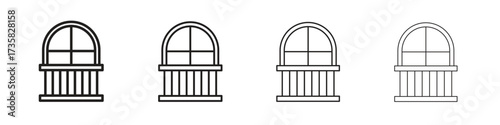 Balcony icon concept. editable vector trendy illustrations.
