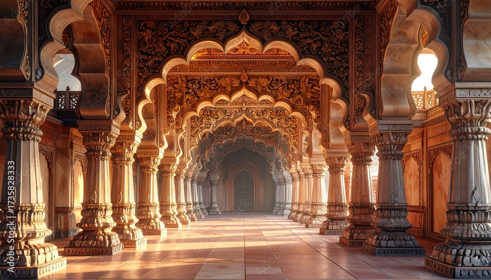 Naklejka premium Indian Palace Interior Architecture.