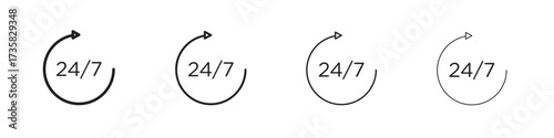 24 7 icon concept. editable vector trendy illustrations.