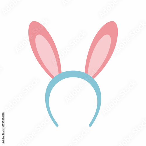 Cute Flat Illustration Bunny Ear Headband Spring Easter Celebration Item