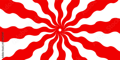 large red and white japansese rising sun