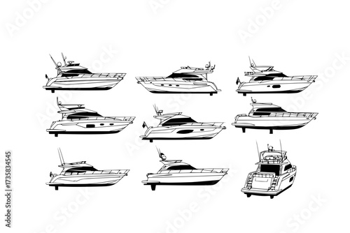 motor yacht vector
