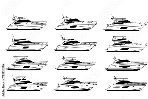 motor yacht vector
