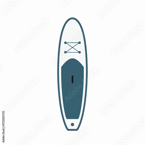 Flat Illustration Stand Up Paddle Board for Water Sport and Recreation