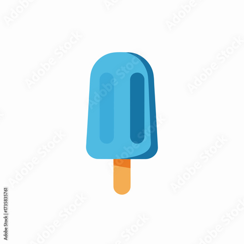 Flat Style Delicious Blue Flavored Ice Cream Dessert Summer Food