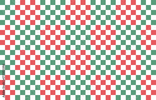 赤と緑のクリスマスブロックチェック背景　Web　Adobe Illustrator Artwork