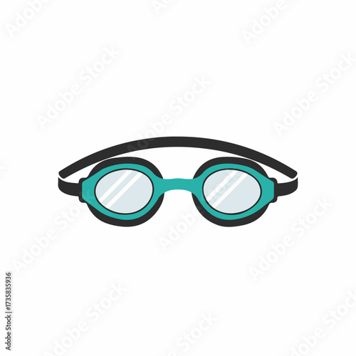 Flat Style Teal Swimming Goggles Protective Gear for Water Sports