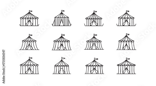 Vector art of circus tent isolated