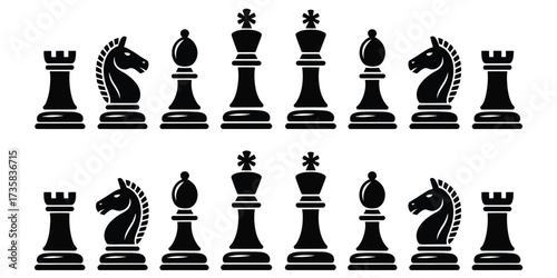 Chess Piece Silhouettes Set