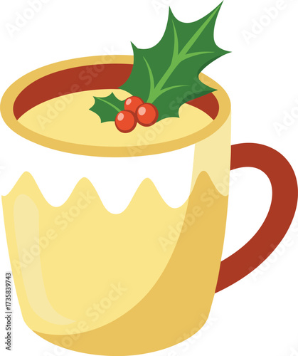 Christmas Eggnog Traditions creamy eggnog in glass with cinnamon stick and nutmeg sprinkle