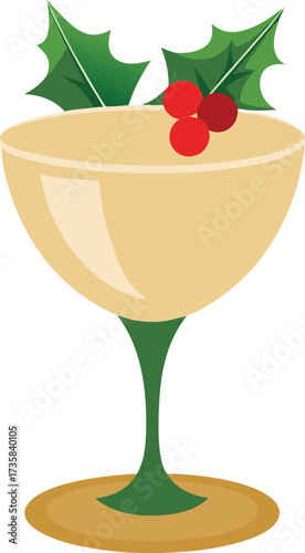 Christmas Eggnog Traditions classic holiday eggnog served in stemmed glass with nutmeg dusting