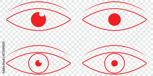 eye icon set. vision symbol. eyesight healthcare and medical sign symbol. retina scan eye icons. vector illustration. Vision multiple icon. Eye simple icon. Flat line symbol of eye, Eye icon set.
